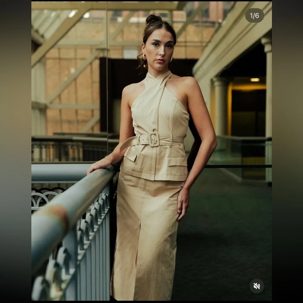 ZARA CROSSOVER BELTED MIDI DRESS - Picture 11 of 16